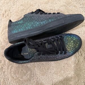 Zara Man Black and Green Patterned Sneakers Size 42